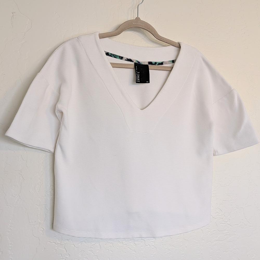 Anthropologie Dolan Women's Oversized Boxy Crop Top Y2K Minimalist BOHO